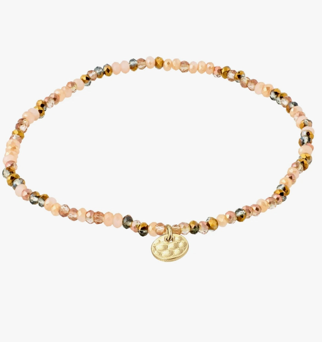 INDIE BRACELET BROWN MIX GOLD PLATED