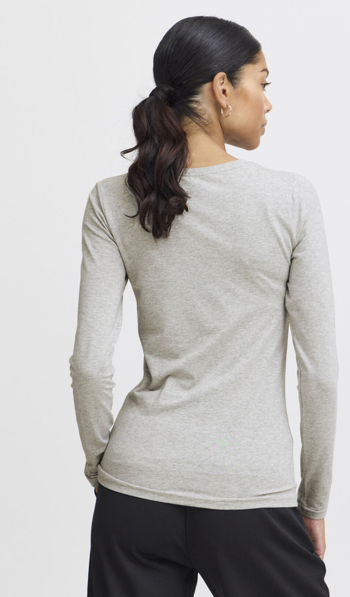 PAMILA LS T-SHIRT MID GREY MELANGE