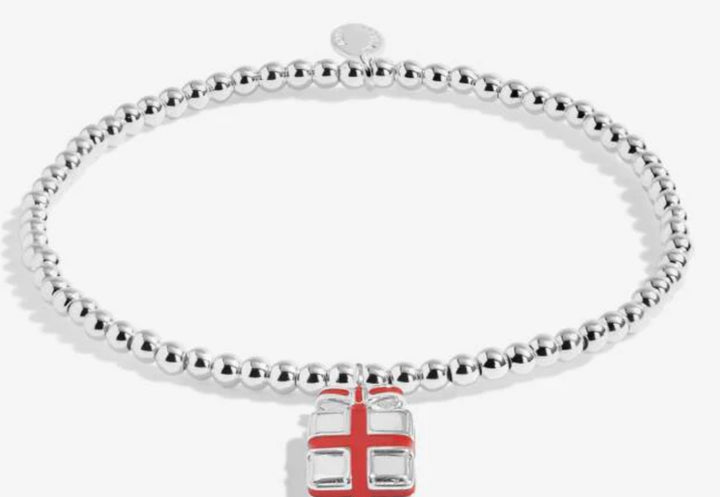 LOVE FROM SANTA HAPPY CHRISTMAS SILVER PLATED BRACELET