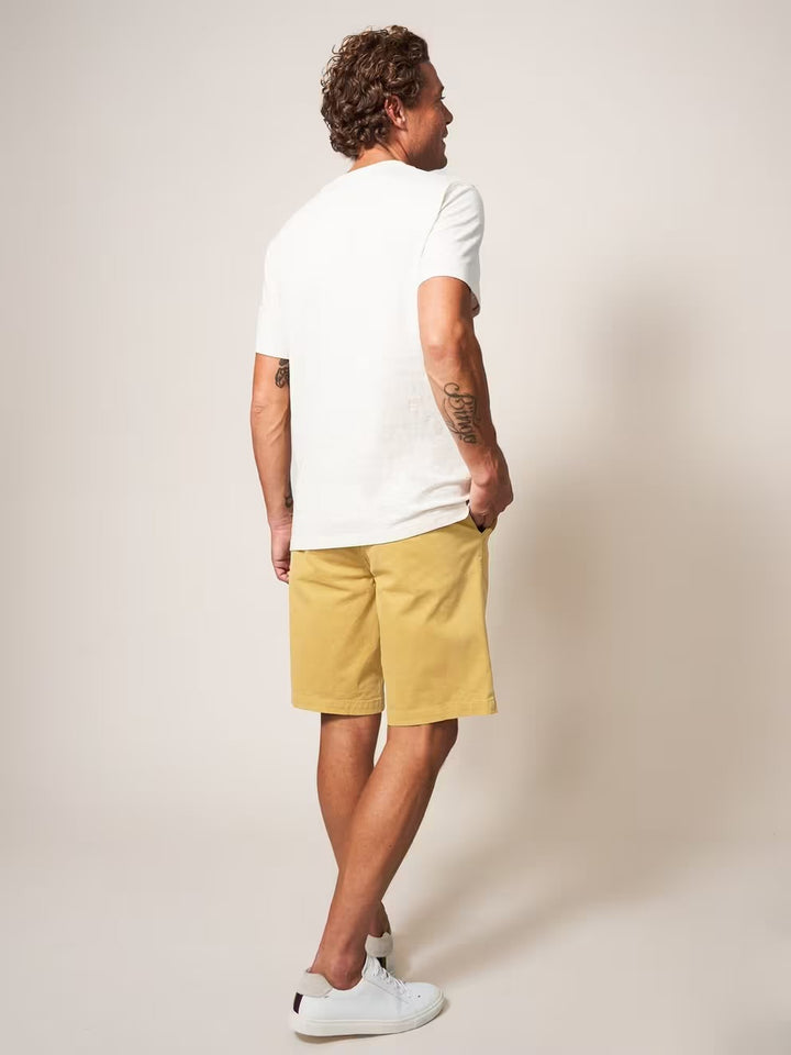 SUTTON ORGANIC CHINO SHORTS LIGHT YELLOW