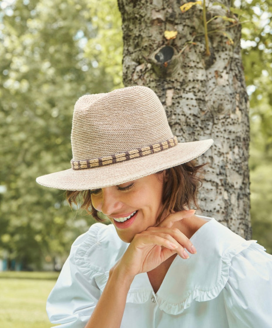 NATALIE NATURAL HAT WITH ROPE BAND