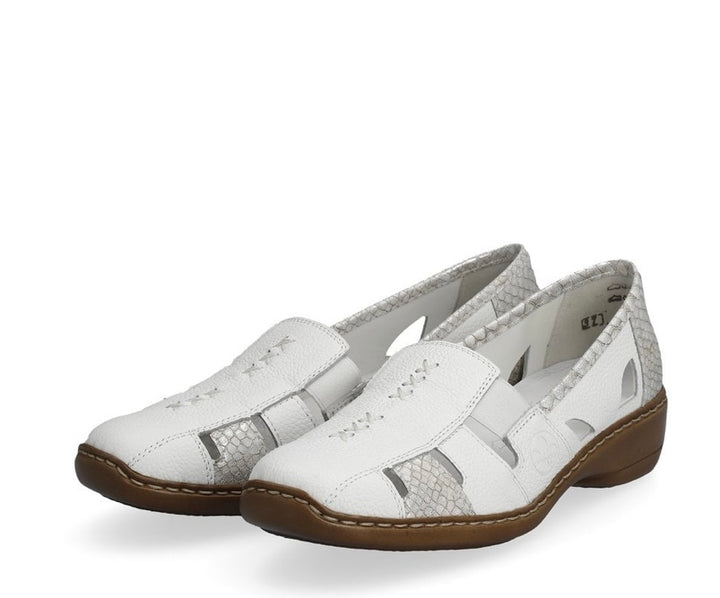 WHITE ELASTICATED SLIP ON SHOE