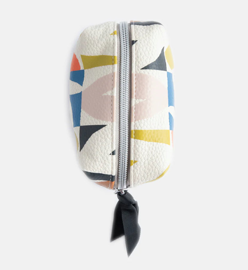 MULTI CHECKMATE HEART MINI CUBE COSMETICS BAG