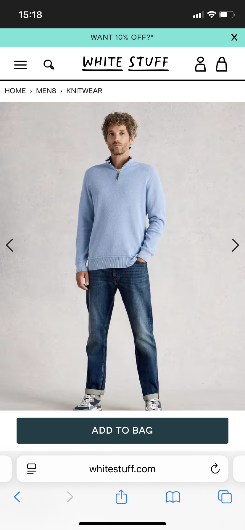 ATTADALE FUNNEL NECK JUMPER LIGHT BLUE