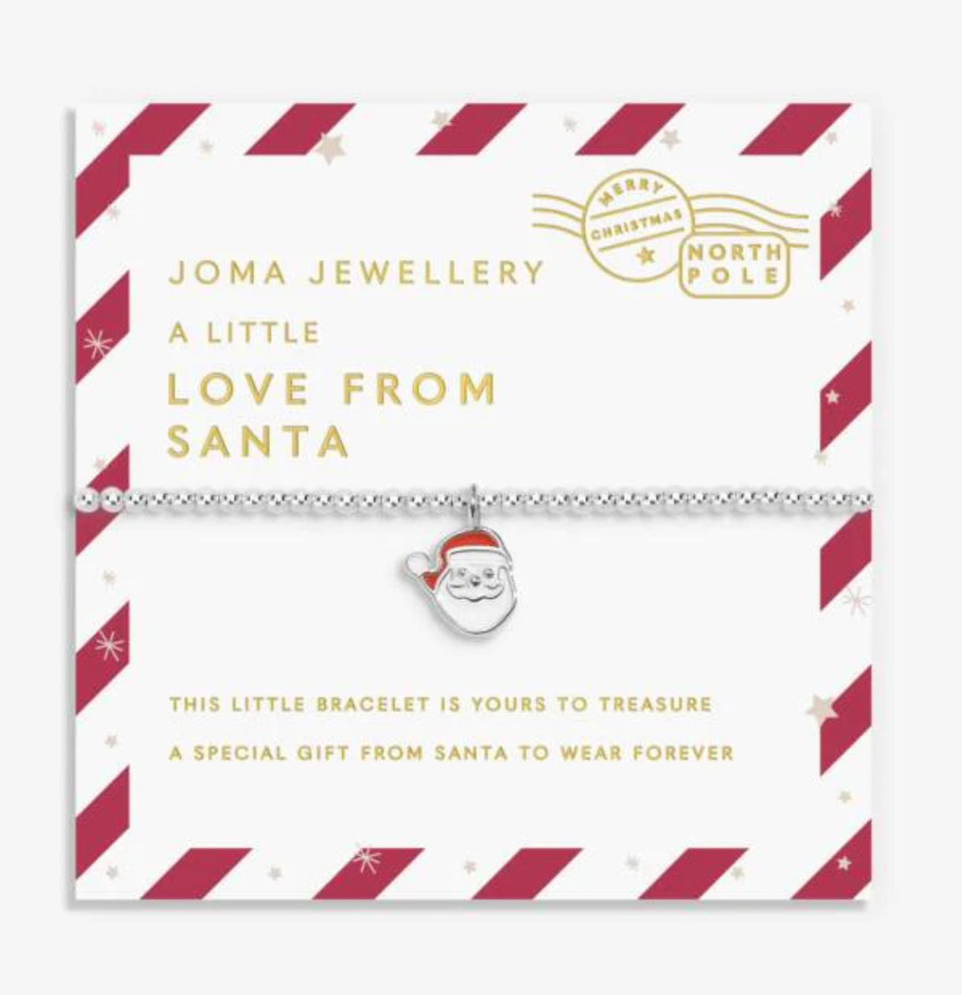 LOVE FROM SANTA SILVER PLATED SANTA BRACELET