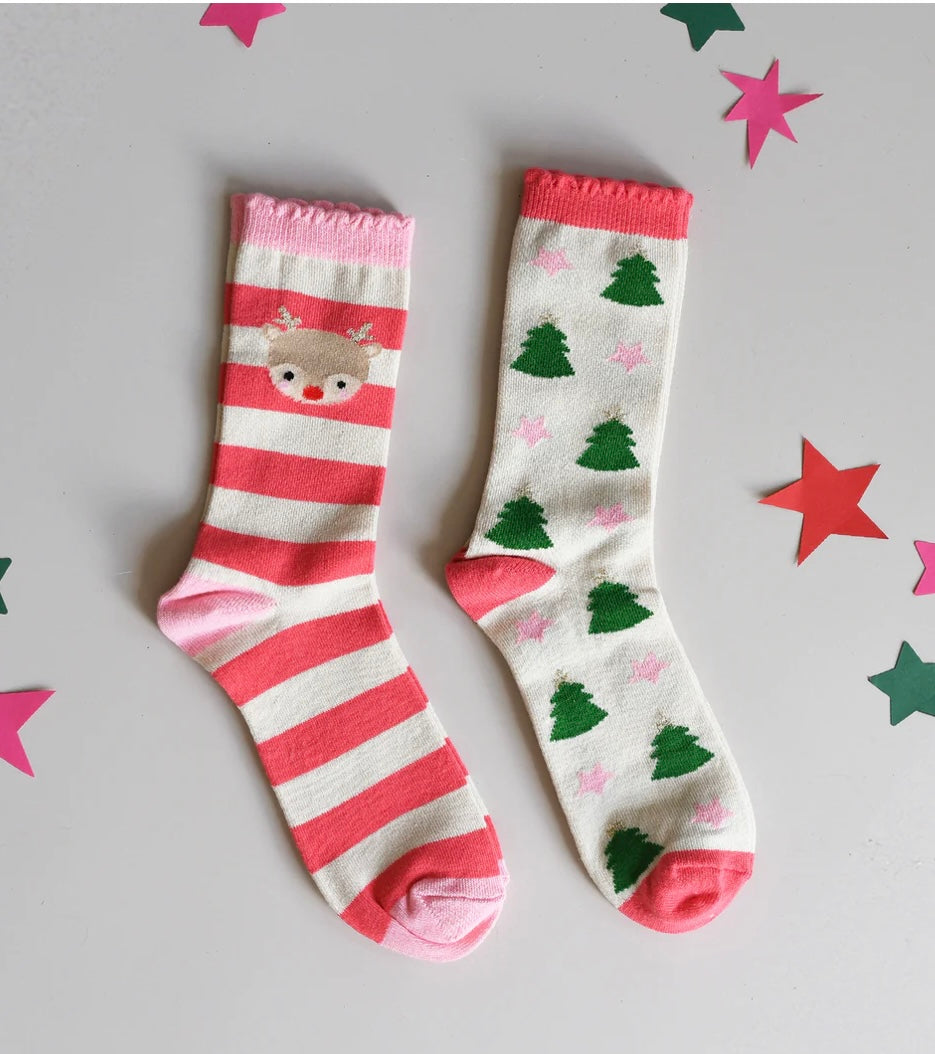 JOLLY CHRISTMAS 2 PACK SOCKS