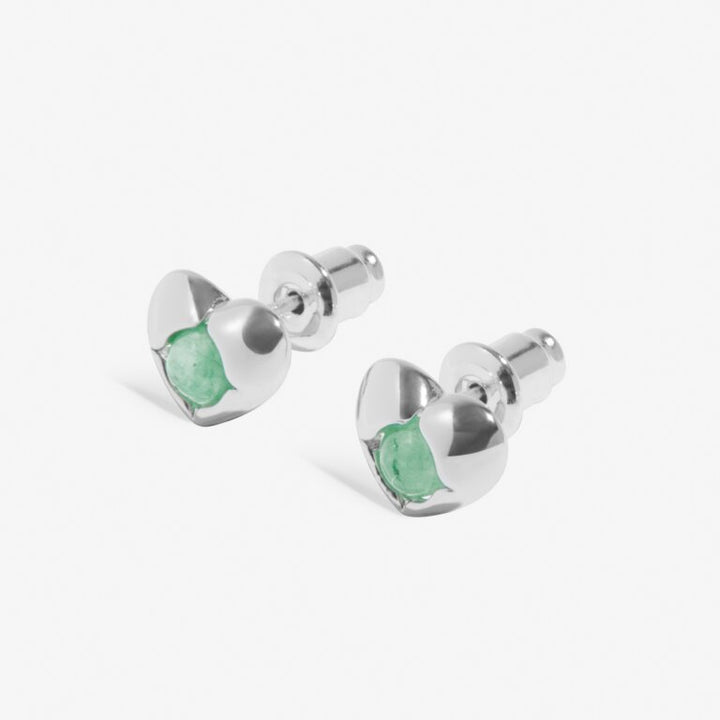 AUGUST AVENTURINE BIRTHSTONE SILVER-PLATED EARRINGS