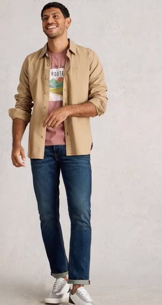 ABERSOCH GRAPHIC SCENE BIKE PINK PRINT