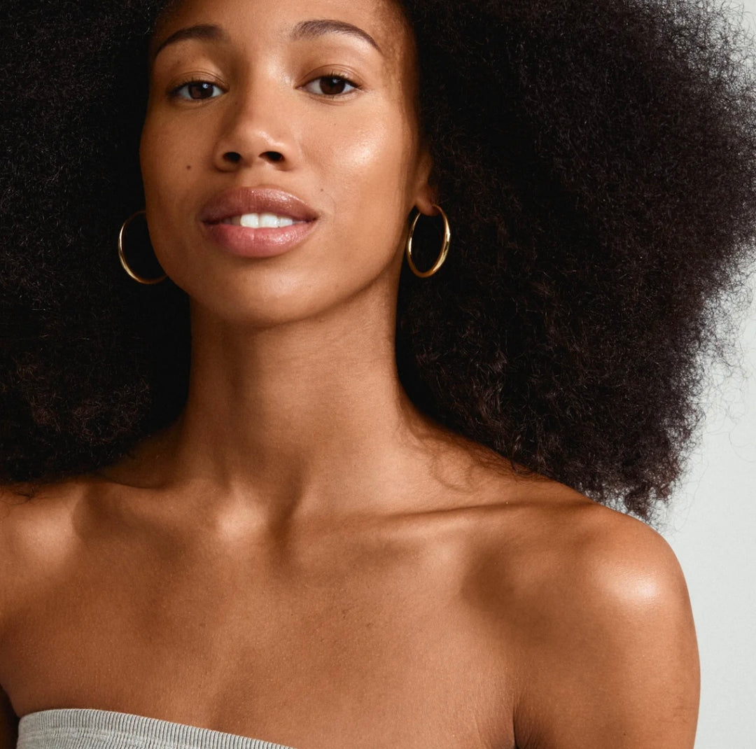 JORUN LARGE HOOP EARRINGS GOLD PLATED