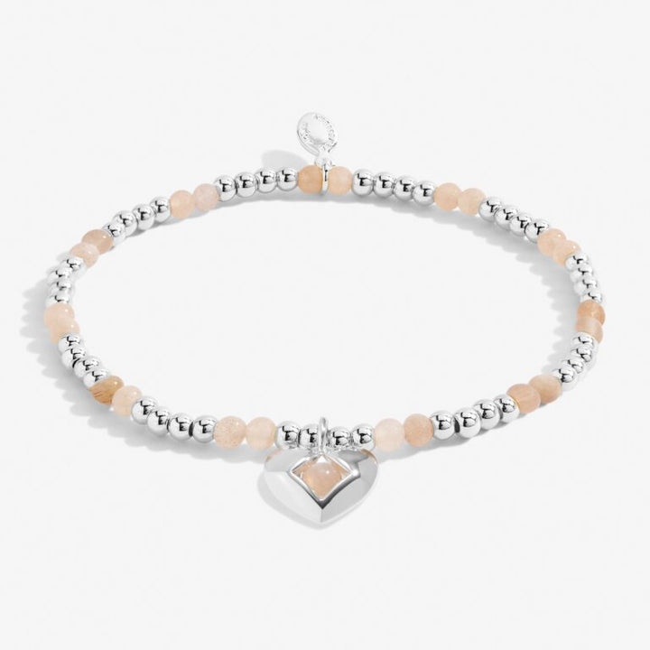 A LITTLE JUNE MOONSTONE BIRTHSTONE SILVER PLATED BRACELET