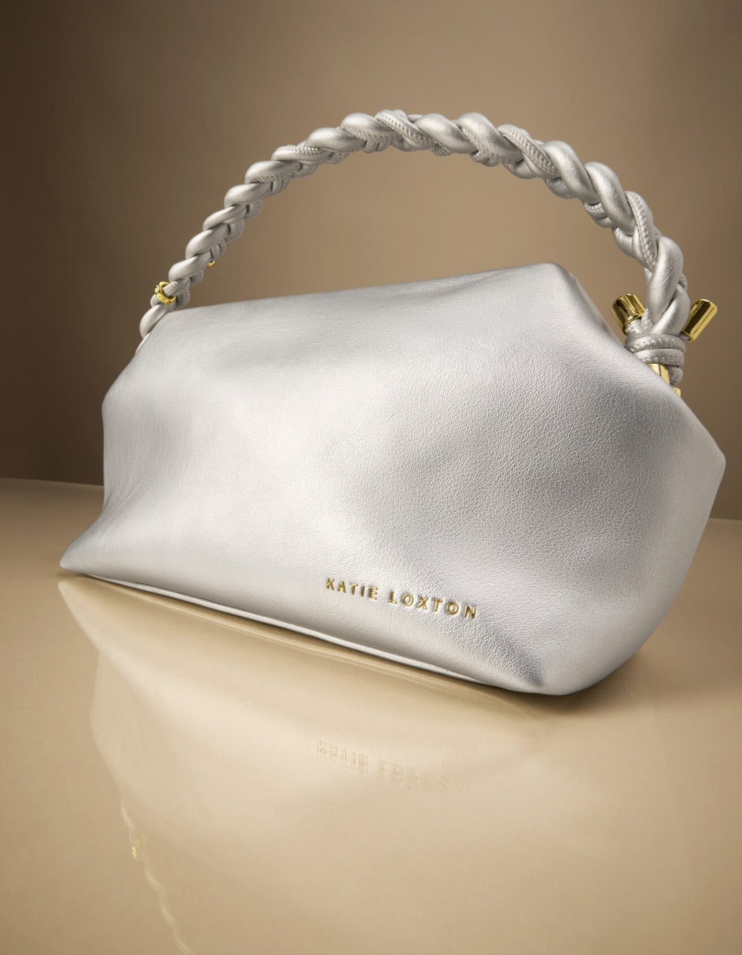 ARDEN BRAIDED TOP HANDLE BAG | SILVER