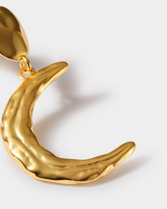 SOLESI MOON WATERPROOF GOLD EARRINGS