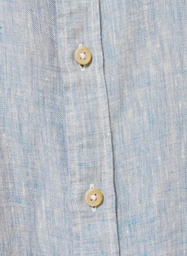 BLUE PEMBROKE SHORT SLEEVE LINEN SHIRT