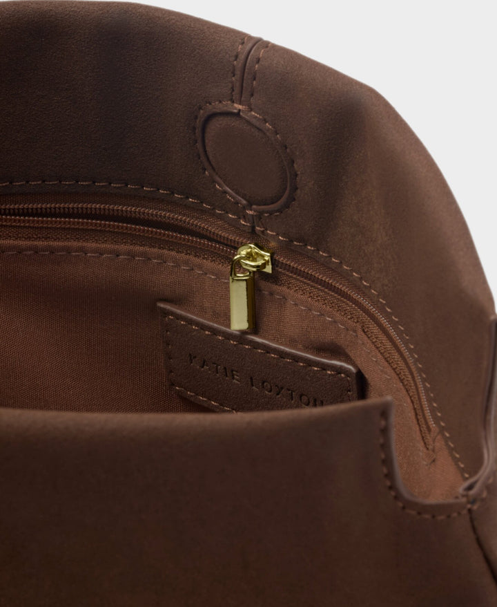 LAILA SUEDETTE CLUTCH | CHOCOLATE