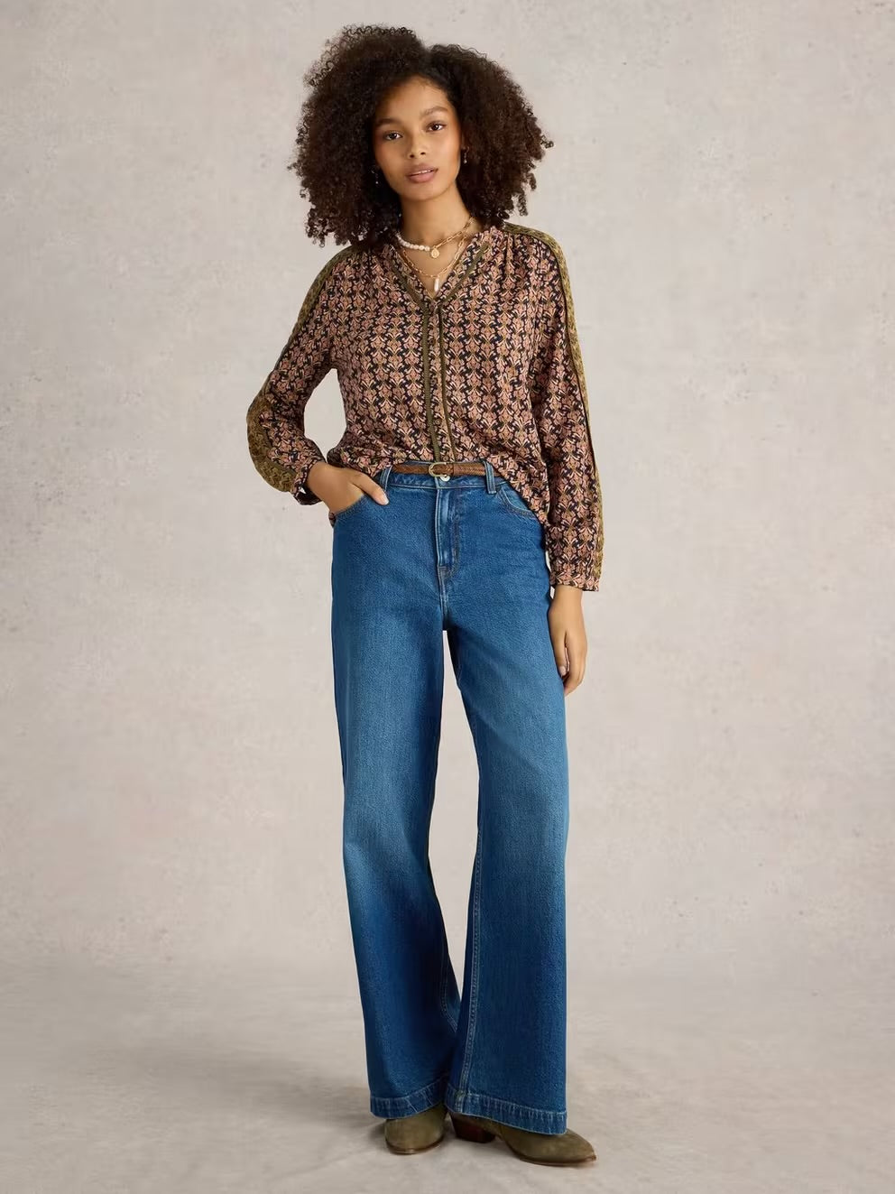 AYLA WIDE LEG JEANS MID DENIM