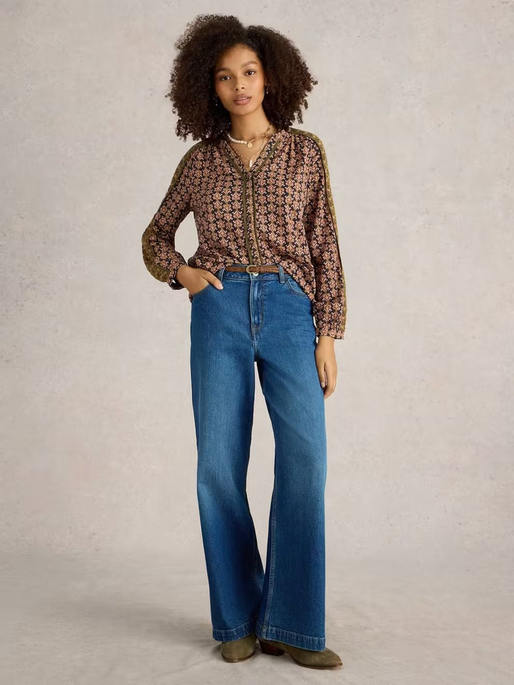 AYLA WIDE LEG JEANS MID DENIM