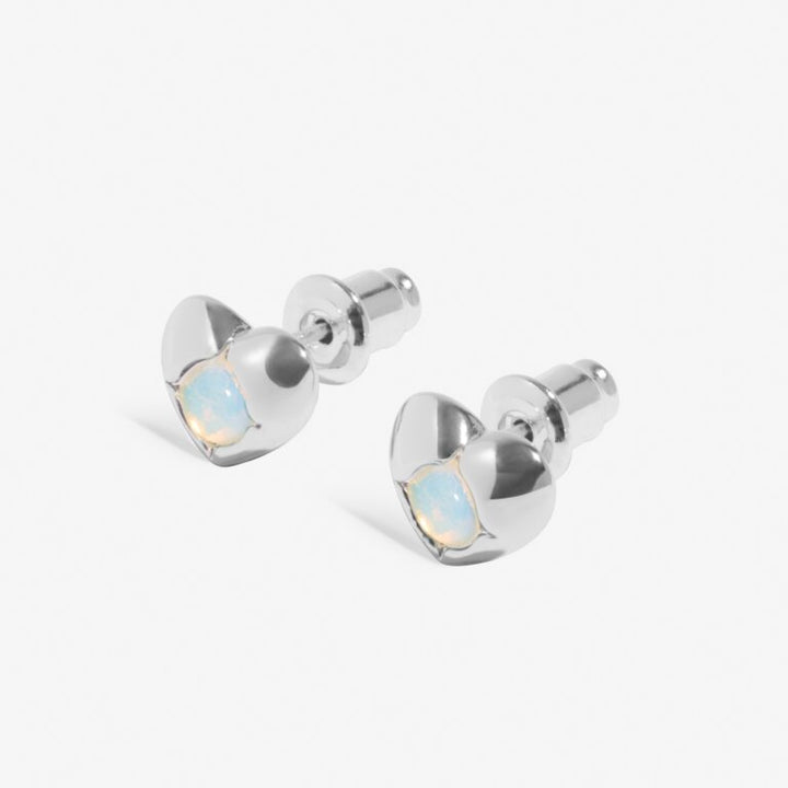 JUNE MOONSTONE BIRTHSTONE SILVER PLATED EARRINGS