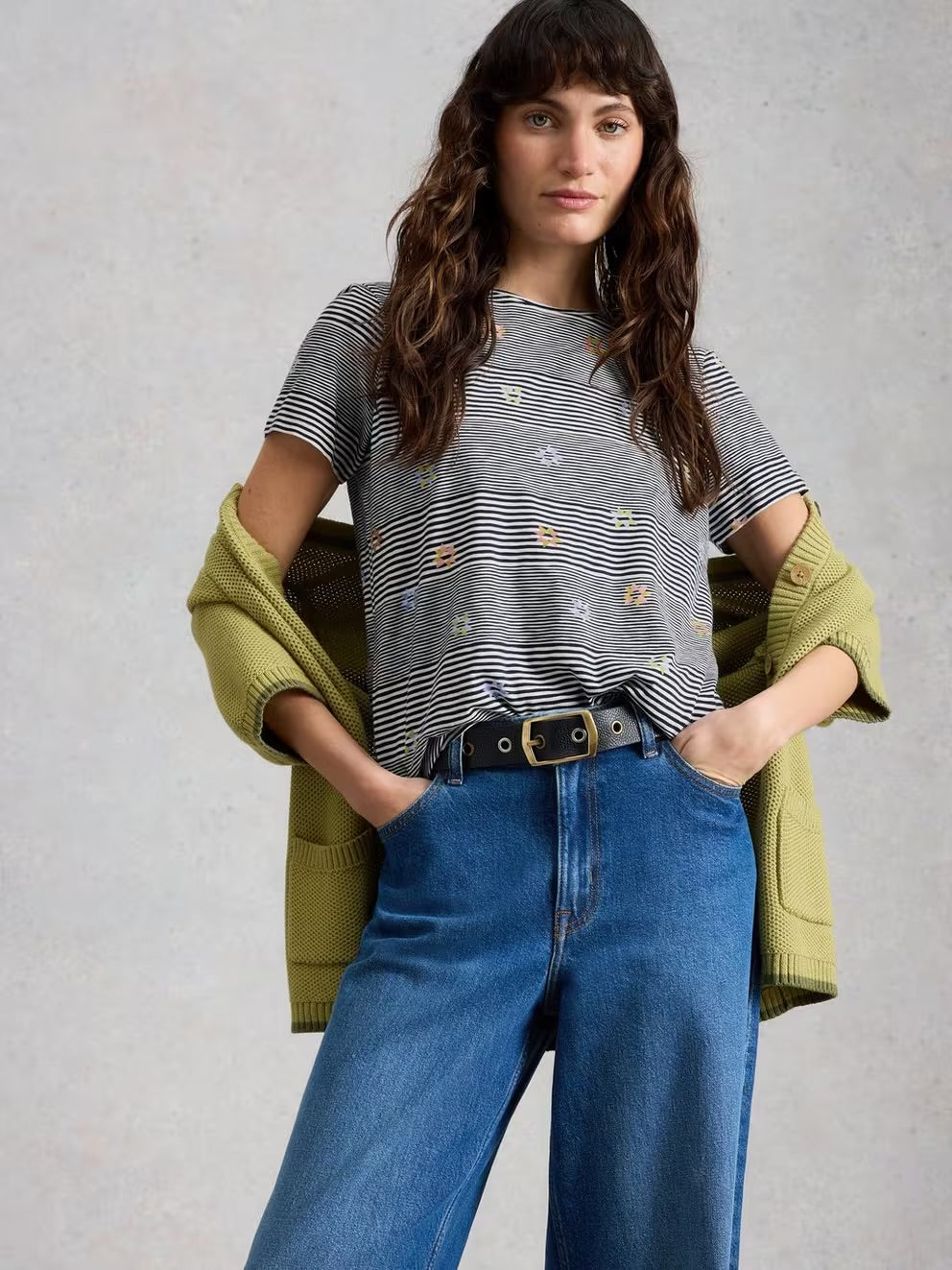 ABBIE STRIPE T-SHIRT NAVY MLT STRIPE T-SHIRT