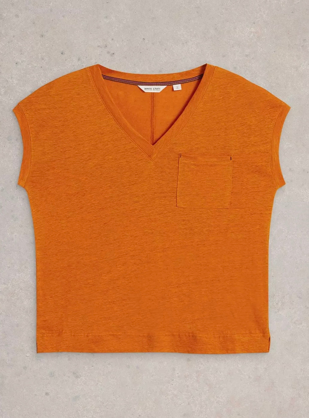 BRIGHT ORANGE IRIS LINEN TEE