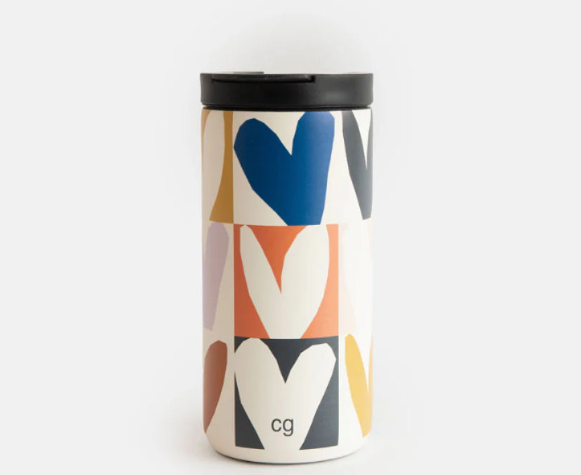 MULTI CHECKMATE HEARTS INSULATED COFFEE CUP