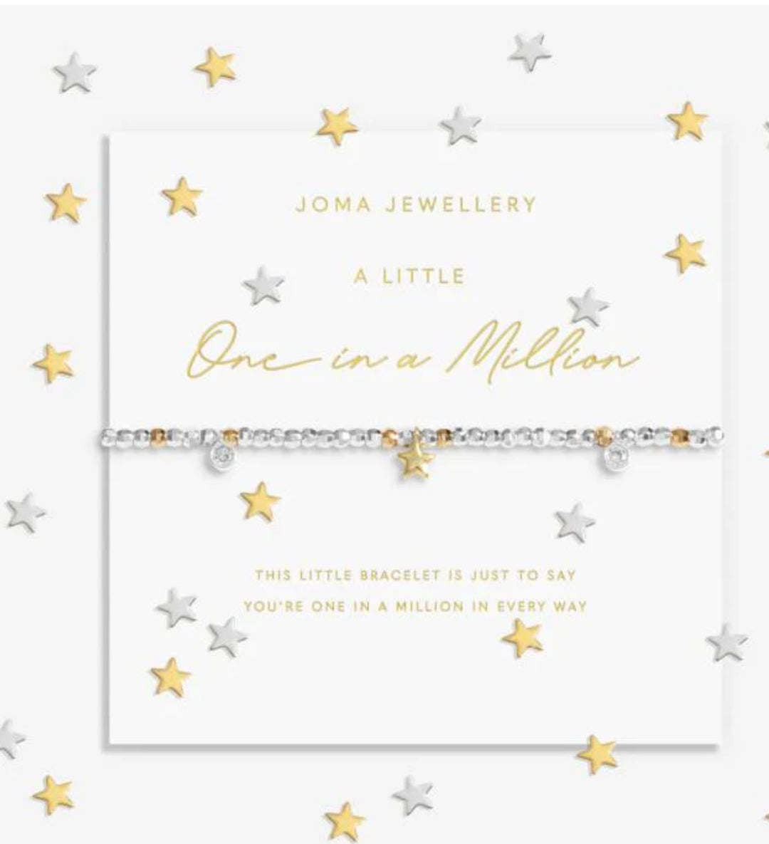 SPARKLE CONFETTI A LITTLE ONE IN A MILLION GOLD & SILVER PLATED BRACELET