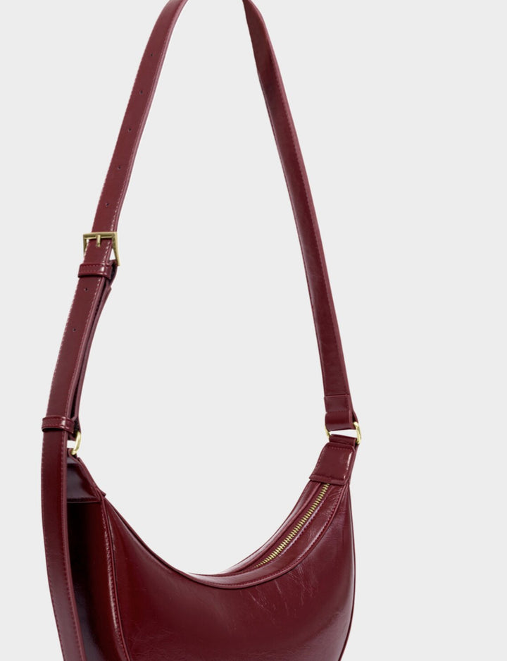 AMINA PATENT CRACKLE SLING BAG | CHERRY