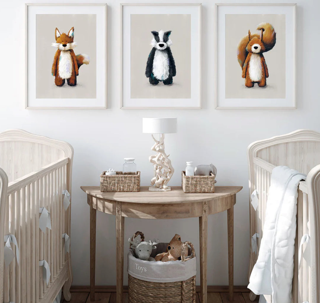 A4 FOREST NURSERY PRINTS SET OF 3