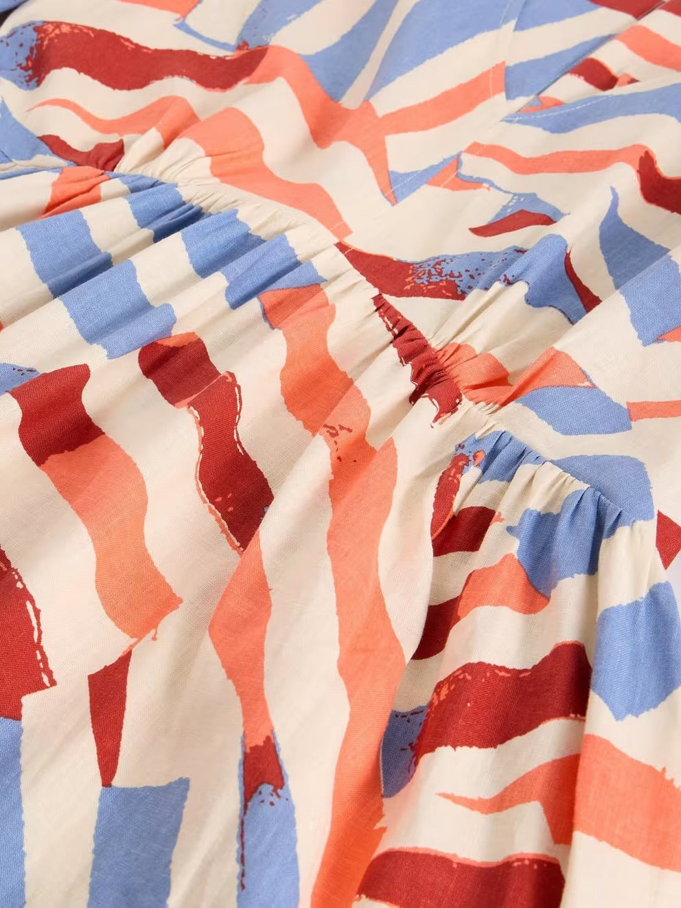 LUCY LINEN BLEND MIDI DRESS IVORY MLT