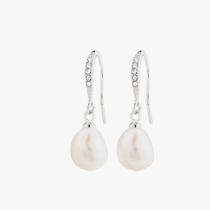 JASMIN PEARL EARRINGS SILVER PLATED