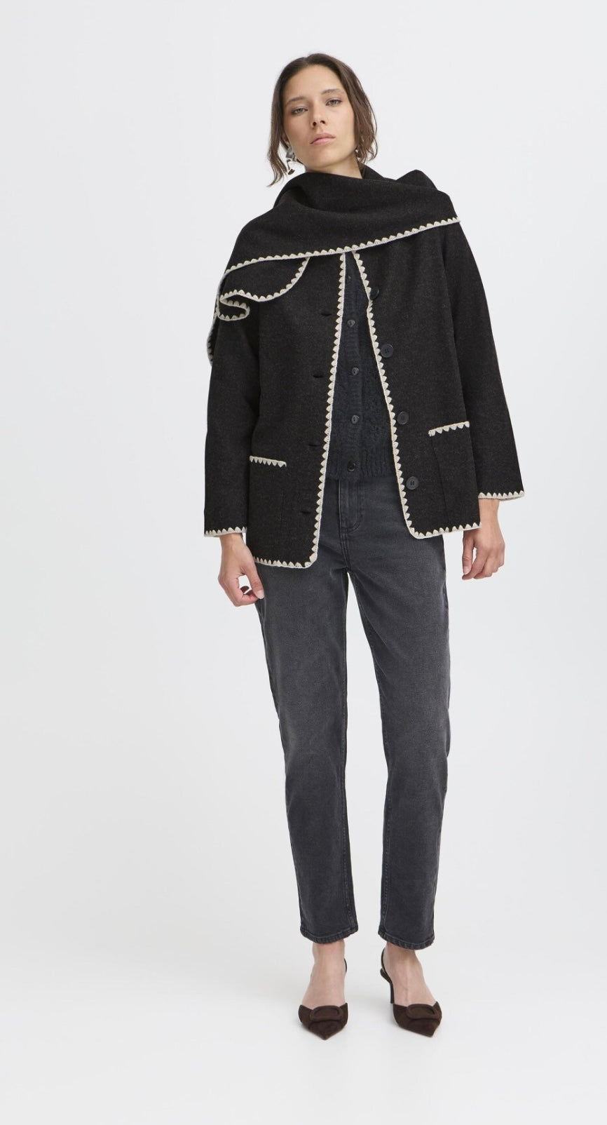 ANATA COATIGAN BLACK MIX