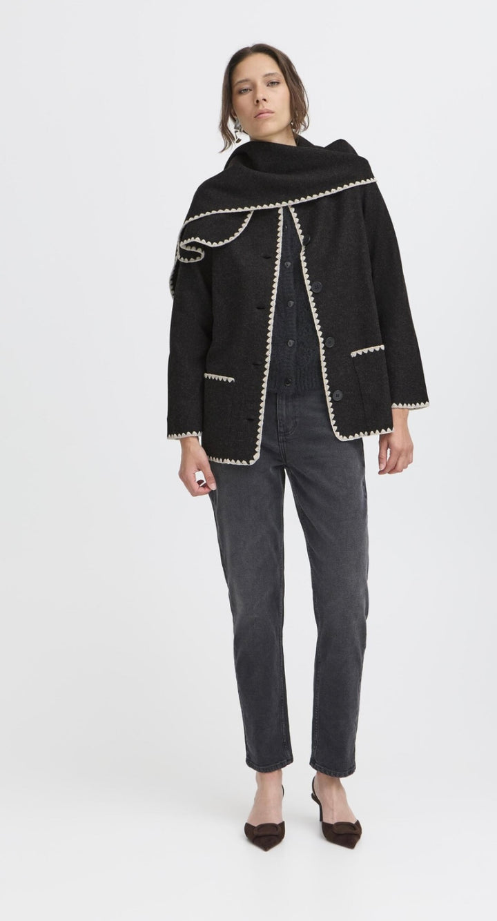 ANATA COATIGAN BLACK MIX