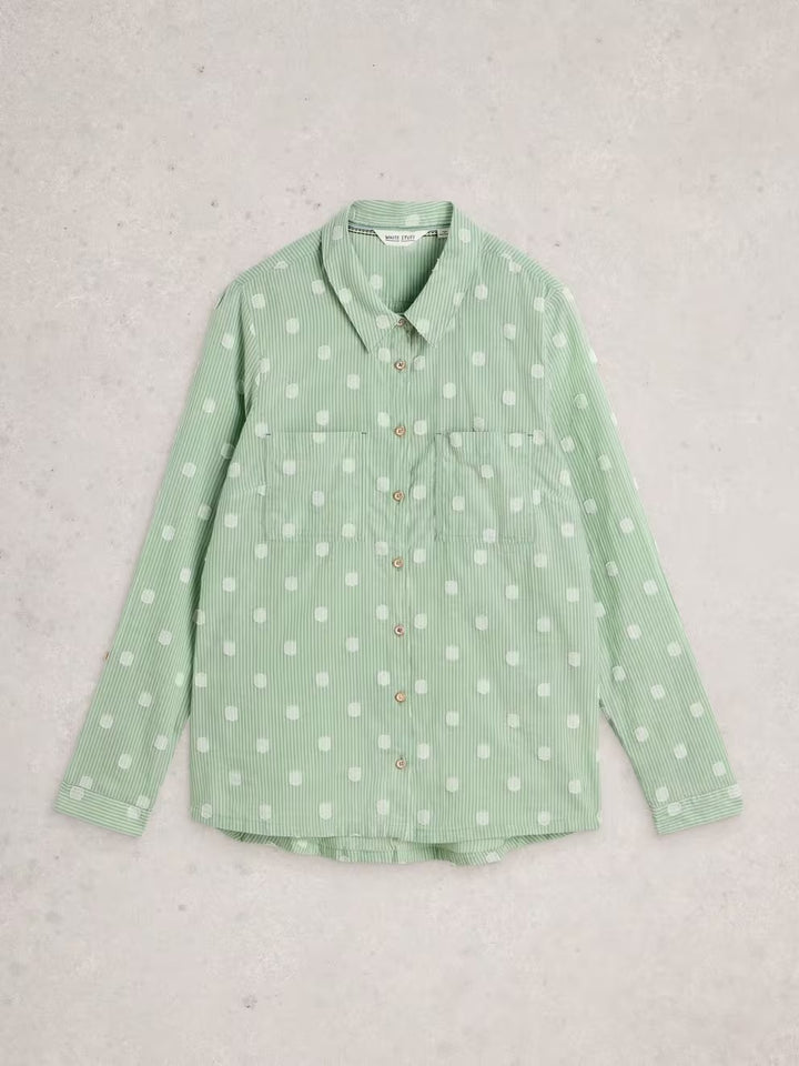 SOPHIE COTTON ORGANIC SHIRT GREEN MLT