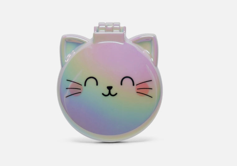 FOLDING HAIRBRUSH WITH MIRROR- NICE HAIR- KITTY