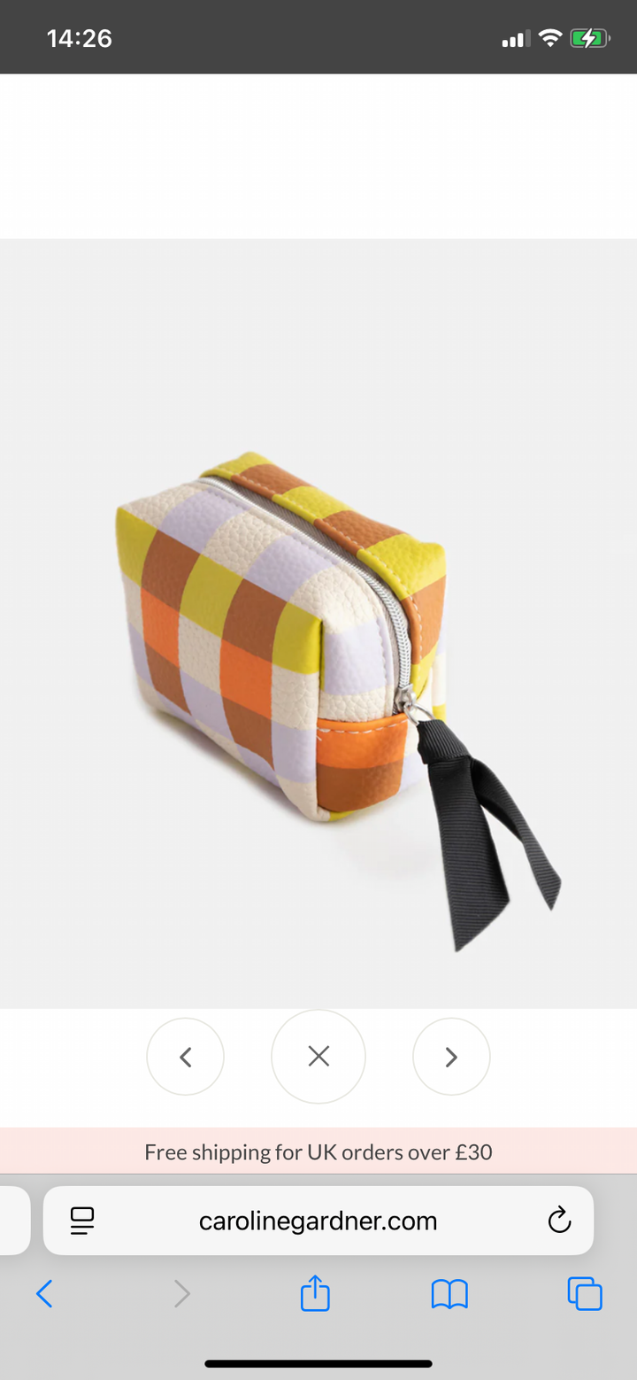 MULTI CHECK ULTRA MINI CUBE COSMETICS BAG