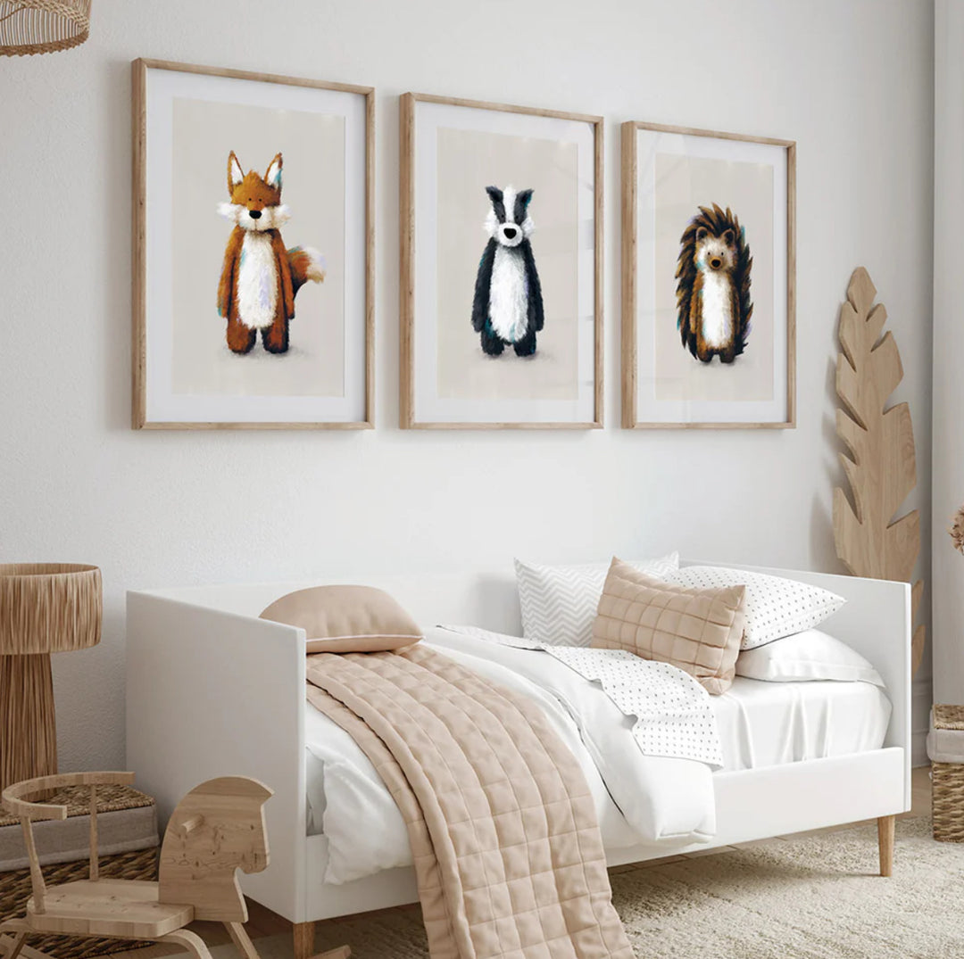 A4 NURSERY WOODLAND SET OF 3 PRINTS