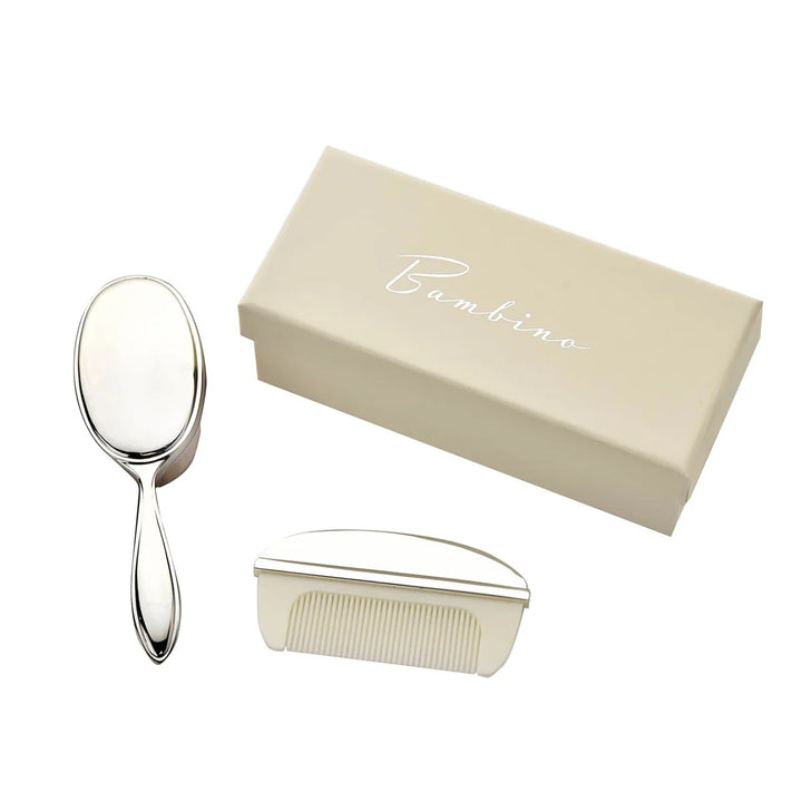 Bambino Silver Plated Brush & Comb Set