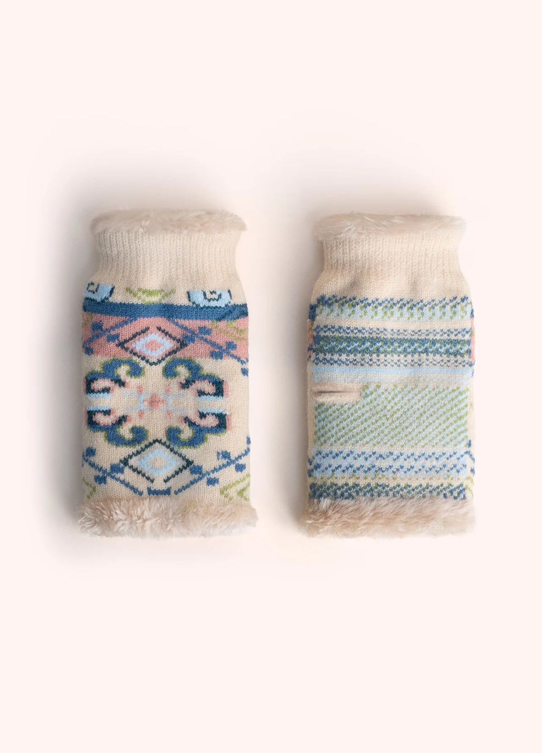 Powder ! Scandi Cosy Wrist Warmers in Cream Mix