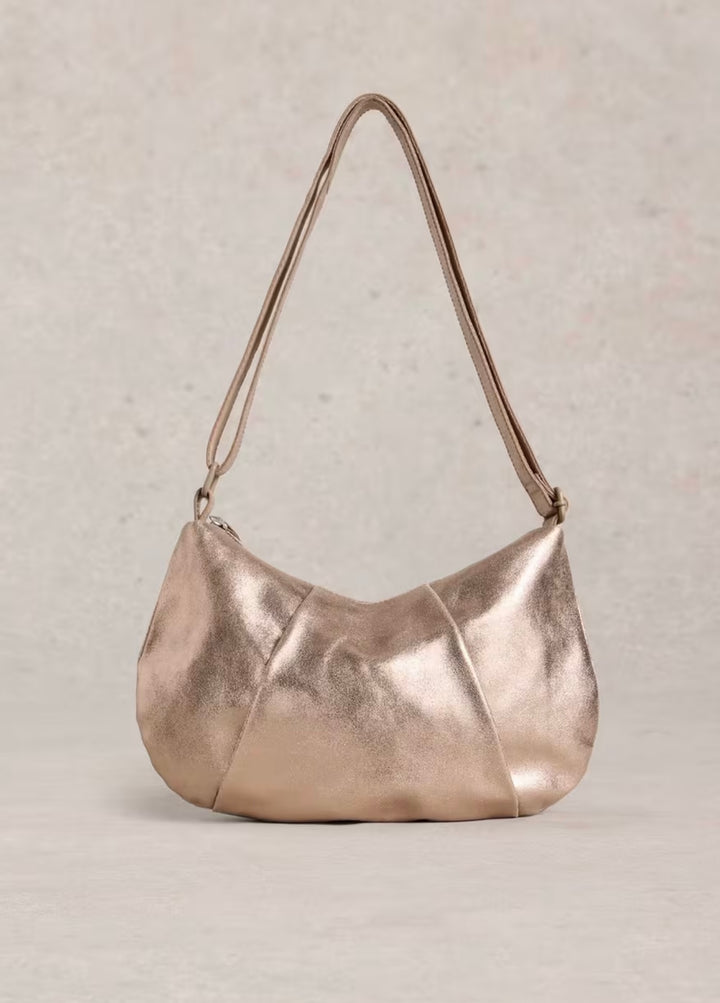 LUCY LEATHER BAG GOLD TONE METALLIC