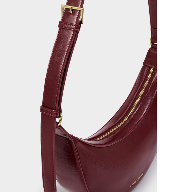 AMINA PATENT CRACKLE SLING BAG | CHERRY