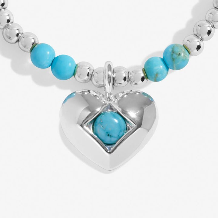 A LITTLE DECEMBER TURQUOISE BIRTHSTONE SILVER PLATED BRACELET