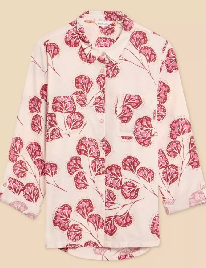 IVORY PRINT SOPHIE ORGANIC COTTON SHIRT