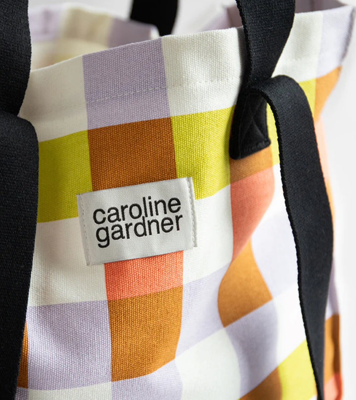 MULTI CHECK DOUBLE HANDLE TOTE BAG