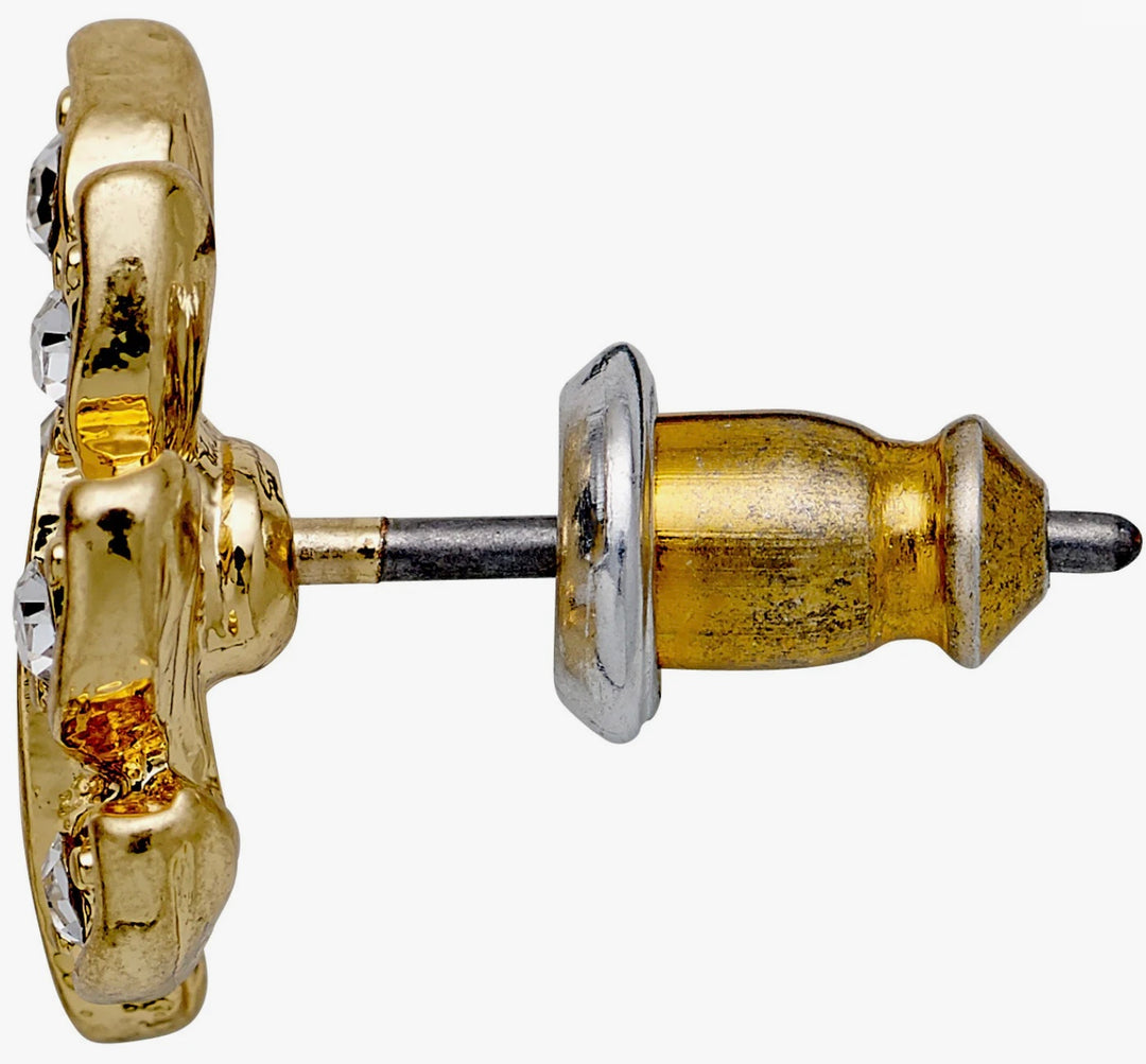 IMOGEN CRYSTAL LEAF EARRINGS GOLD PLATED