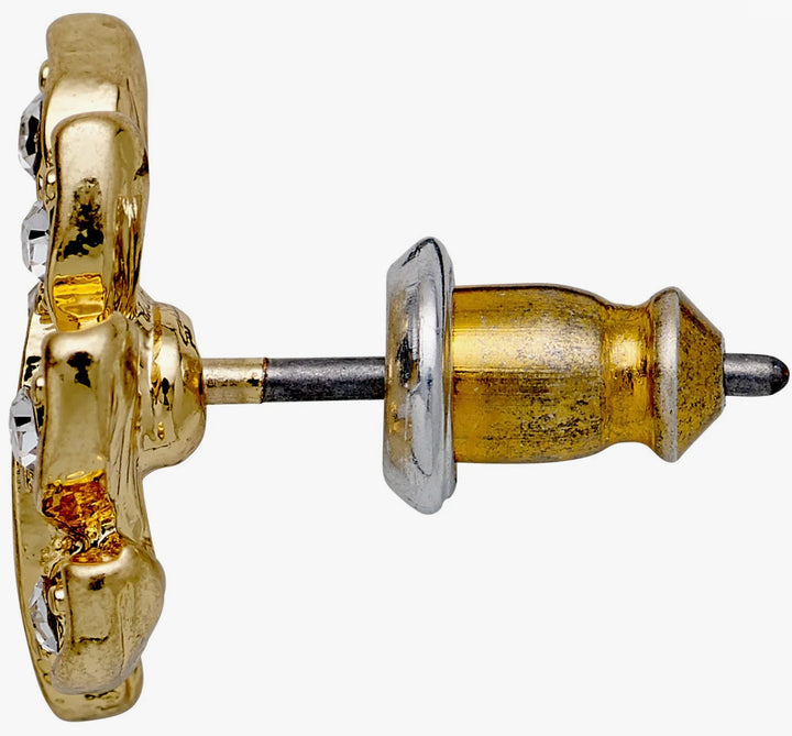 IMOGEN CRYSTAL LEAF EARRINGS GOLD PLATED