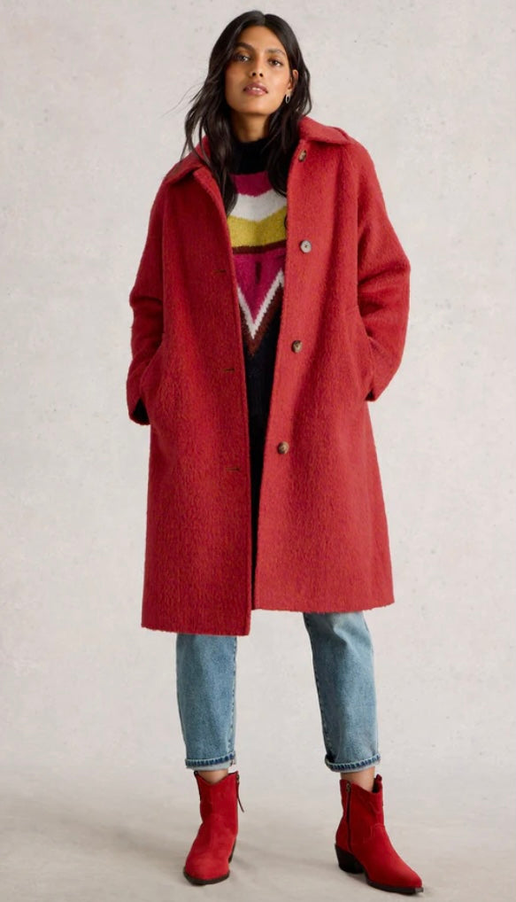 KELSEY WOOL BLEND COAT BRIGHT RED