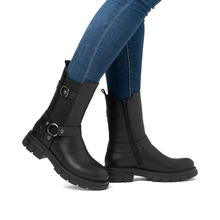 Z9177-00 LADIES BLACK MID HEIGHT BOOTS