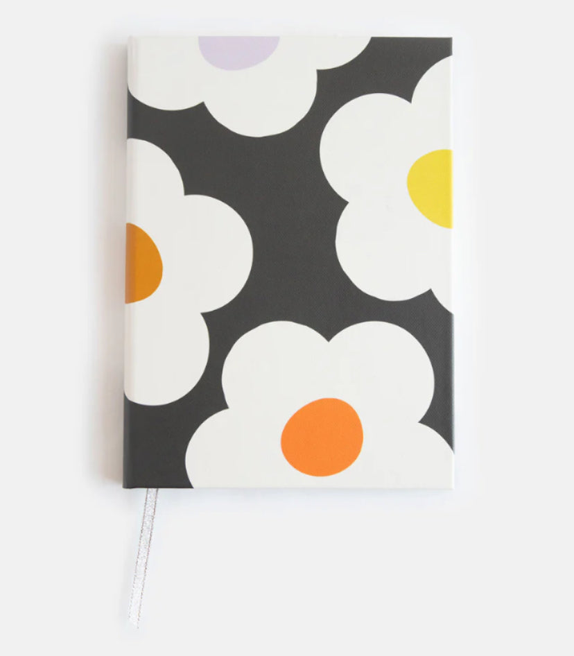 MULTI FLOWER CHARCOAL SLIM CASEBOUND NOTEBOOK