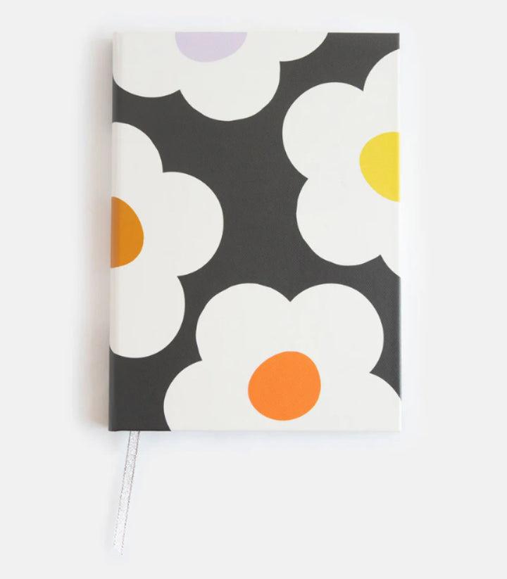 MULTI FLOWER CHARCOAL SLIM CASEBOUND NOTEBOOK