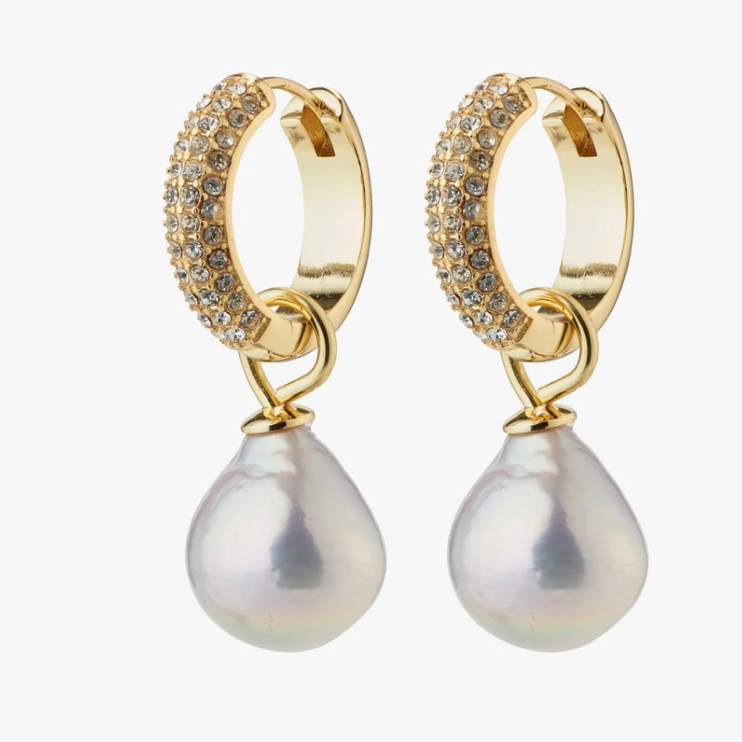 EDELE PEARL EARRINGS GOLD PLATED