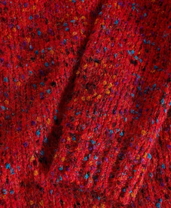 TEXTURE V NECK MID RED JUMPER